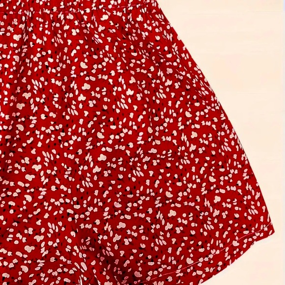 SHEIN VCAY Tie Front Ditsy Floral Tube Crop Top & Shorts Set - Picture 5 of 5